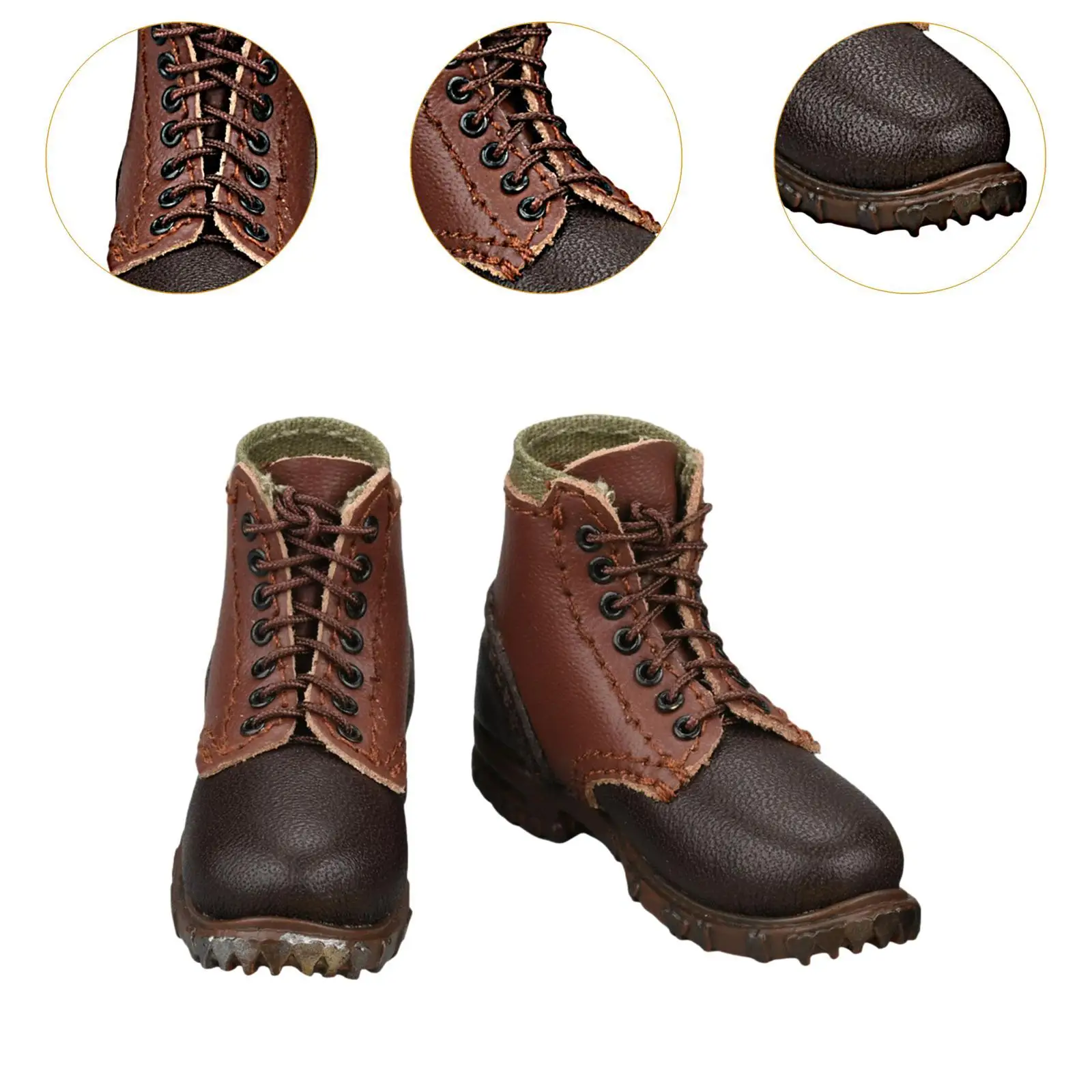 Botas de zapatos de figura a escala 1/6 para hombre, accesorio de vestir, botines marrones informales, zapatos de juguete de Hobby para figuras de modelos de muñecas de 12 pulgadas