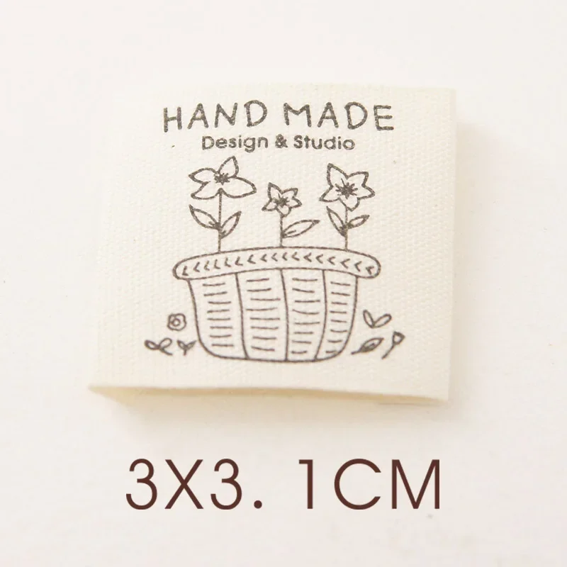 Spot cotton handmade cloth label folded tulip bush lace bow style label fabric accessories clothing tags