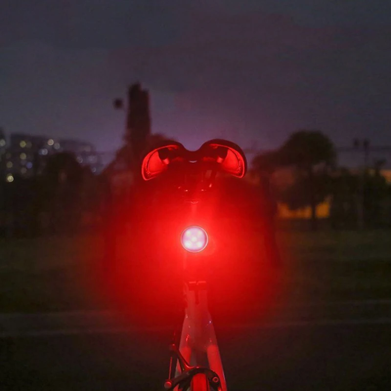 Bike LED Rear Light Bicycle High Visibility USB Rechargeable Bike Tail Light Round Shape Multifunctional Flashing Cycling Lamps