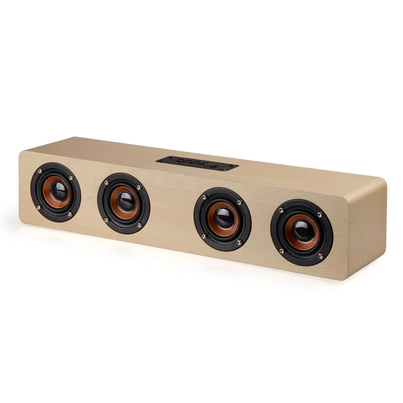 Hot selling wooden Blue-tooth speaker full range 4 speakers with built-in battery soundbar