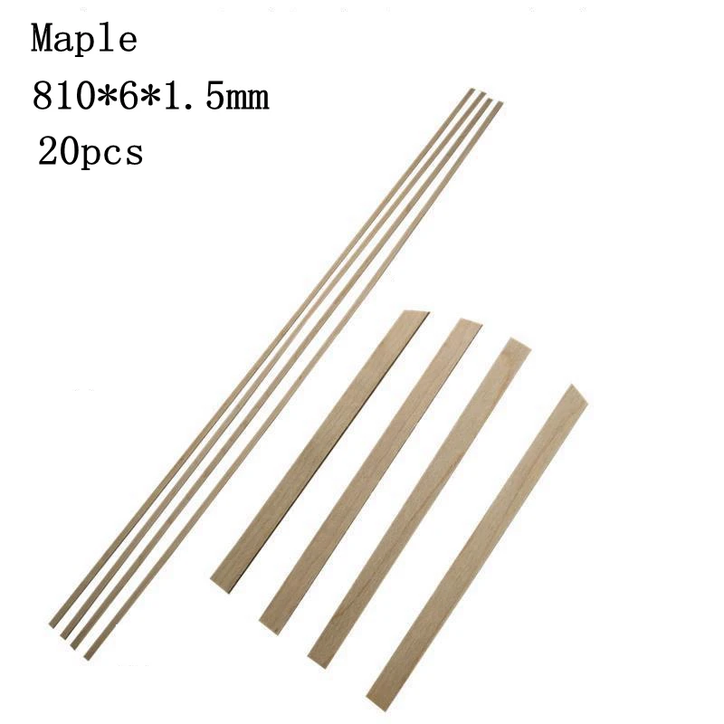 20 Stück 810mm Gitarren-Bandstreifen Holz Luthier Purfling für Akustik- und E-Gitarren sowie Bass-Korpus – Detail 2