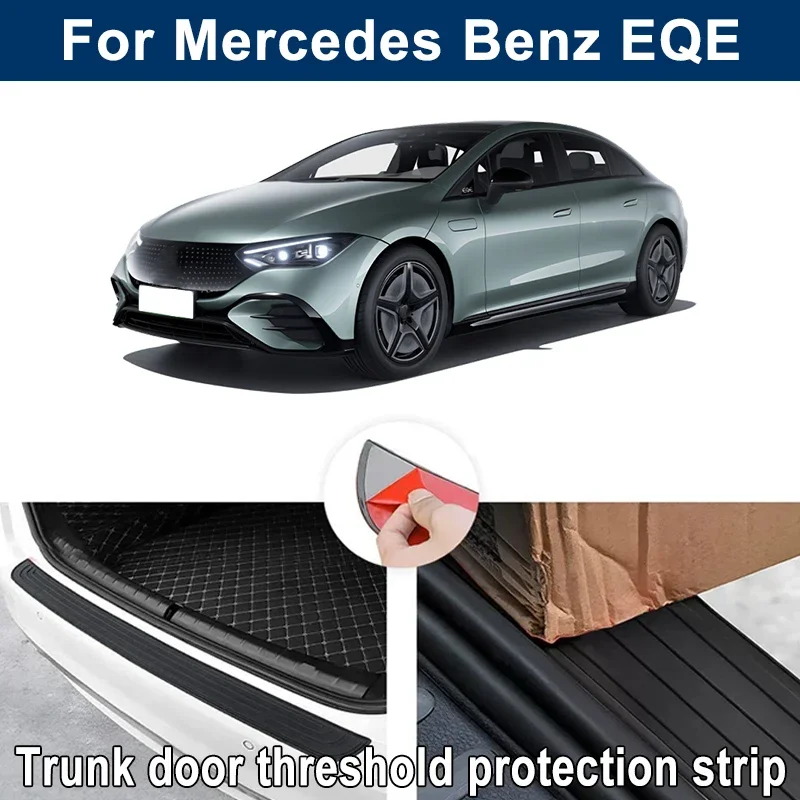 Car Trunk Sill Anti-scratch Guard Strip For Mercedes Benz EQE 300 350 500- Rear Bumper Rubber Protector Decorative Cover Sticker