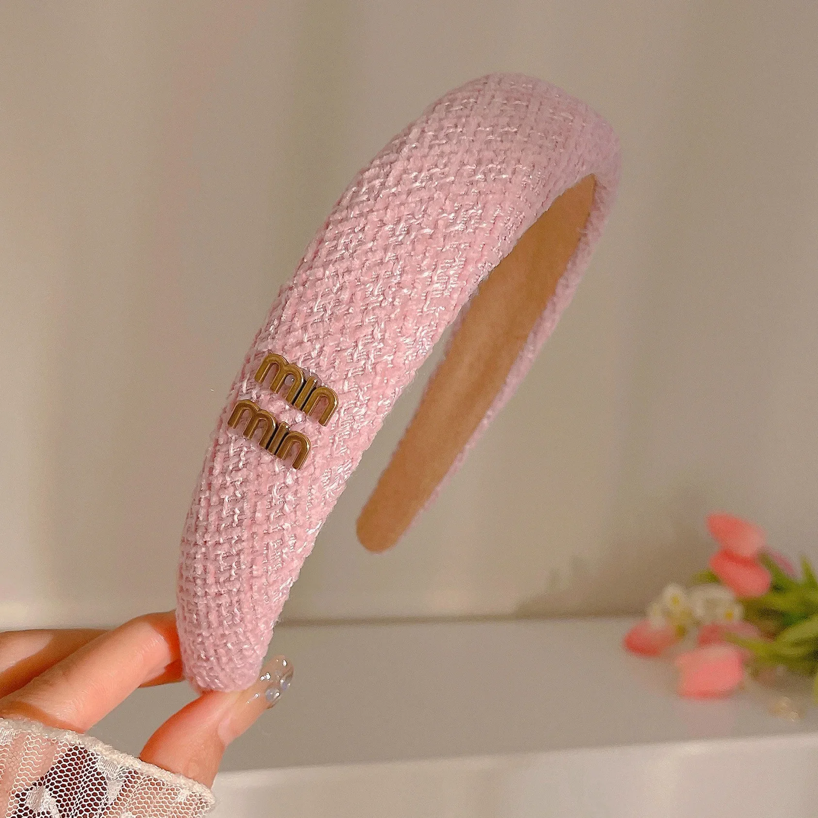 Korean Pink Headbands Sweet Girl Wide Edge Hair Bands Elegant Fashion Hair Accessories for Women Outdoor Decor Headwear Girls