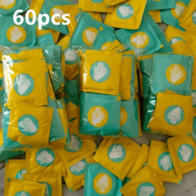 60 Pairs of Disposable Gloves, Individually Packaged, Food-Grade, Suitable for Daily Cleaning in Kitchens, Households and Office