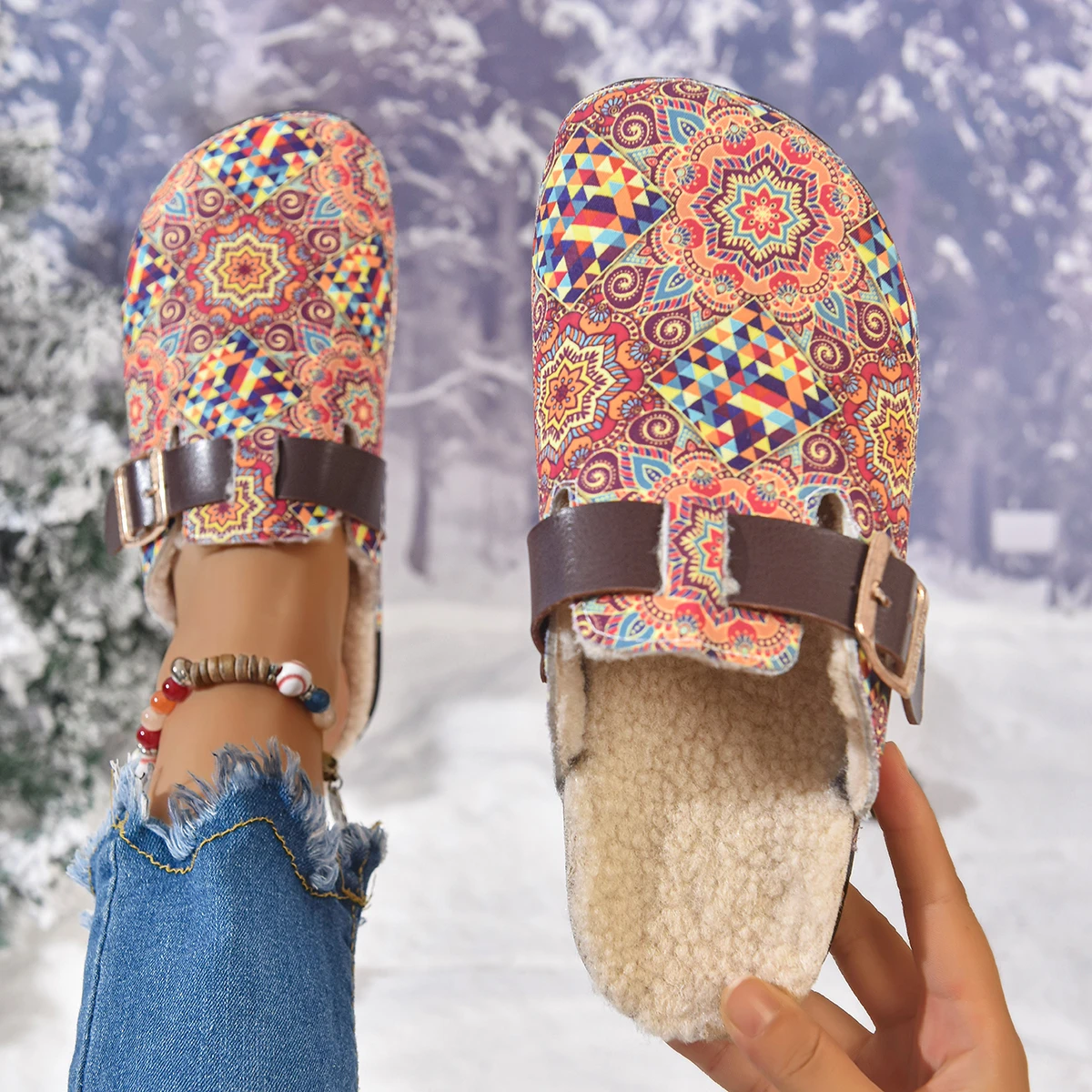 2025 جديد إمرأة نعال مسطحة مريحة الشقق الصنادل بوهيميا الأحذية الرومانية للنساء المضادة للانزلاق شباشب على الموضة الشرائح النساء #2