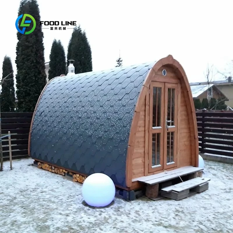 Customized Red Cedar Triangular Outdoor Steam Sauna Room Kit Canadian Cedar Wooden Sauna Cabin with Integrated Wet Steam