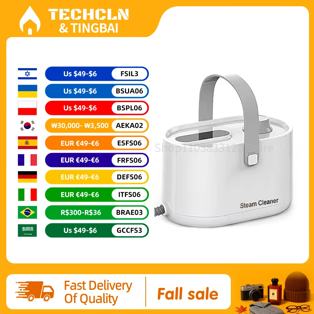 Powerful 1200W Handheld Steam Cleaner, High Pressure Portable Deep Clean for Home, Car, Kitchen with Brush Heads