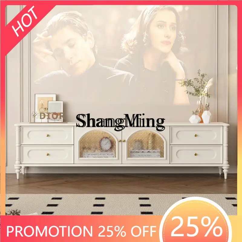 

ZYY Home High Value Cream Style Solid Wood TV Cabinet Modern Simple Living Room Home Small Apartment Storage Cabinet