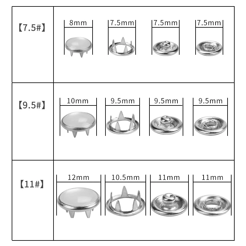 9.5/11 mm Snap Buckle Installation Tool Europe Button Machine Special Mold (12mm+M6) Snap-Fastener Eyelets Leather Rivets Die