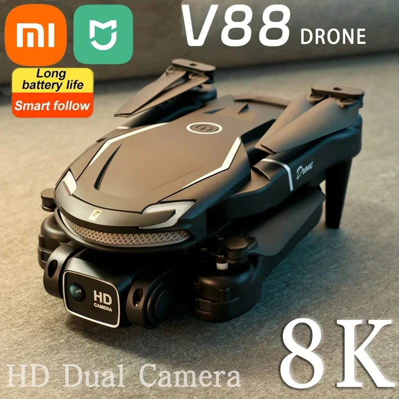 XIAOMI-MIJIA V88 Brinquedo Drone Profissional, Fotografia Aérea, Aviões de Controle Remoto, HD Câmera Dupla, Quadcopter, UAV, GPS, 8K, 5G