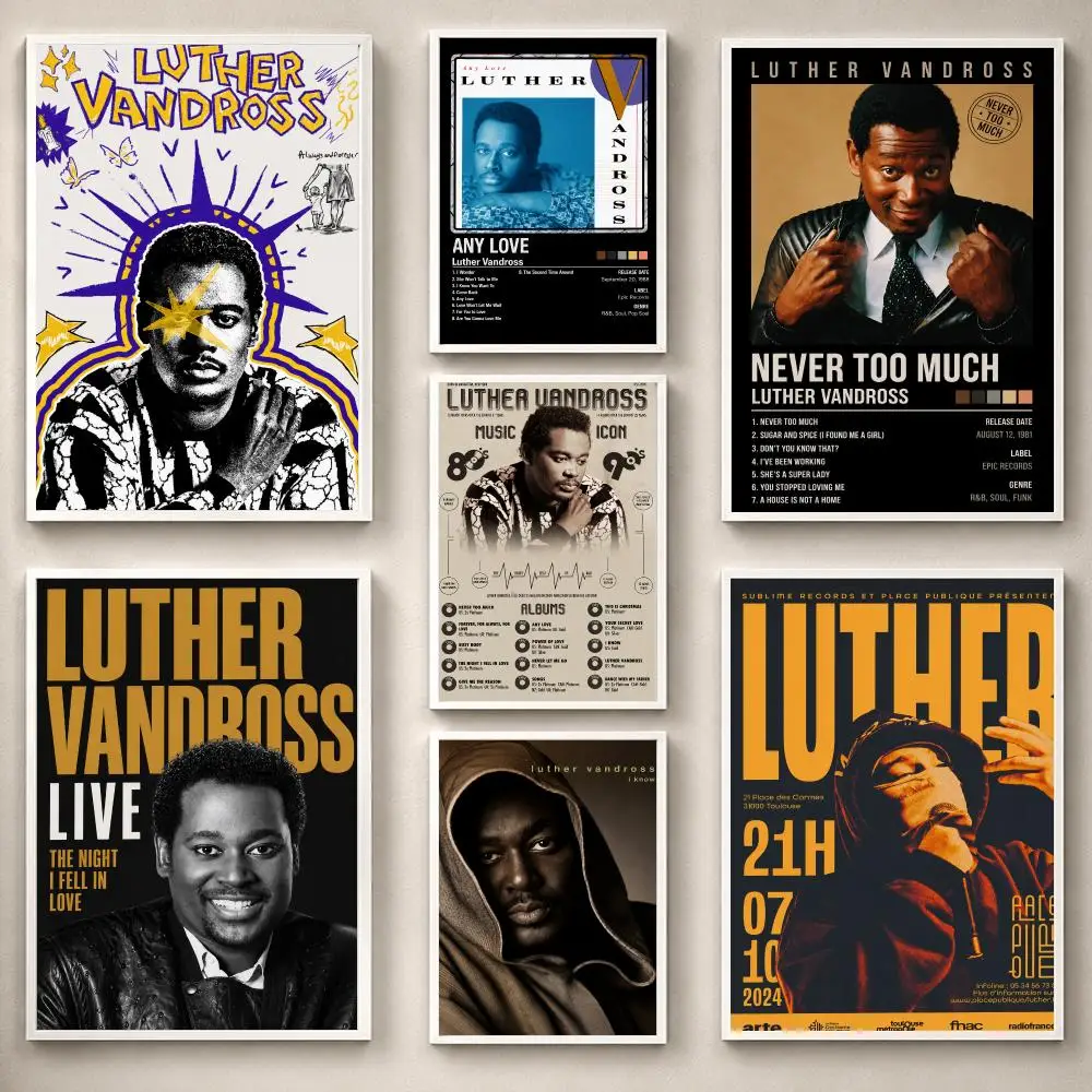 Singer L-Luther Vandross Poster PP Self-Adhesive Removable HD Waterproof Wall art Suitable Bedrooms Living Rooms Gifts