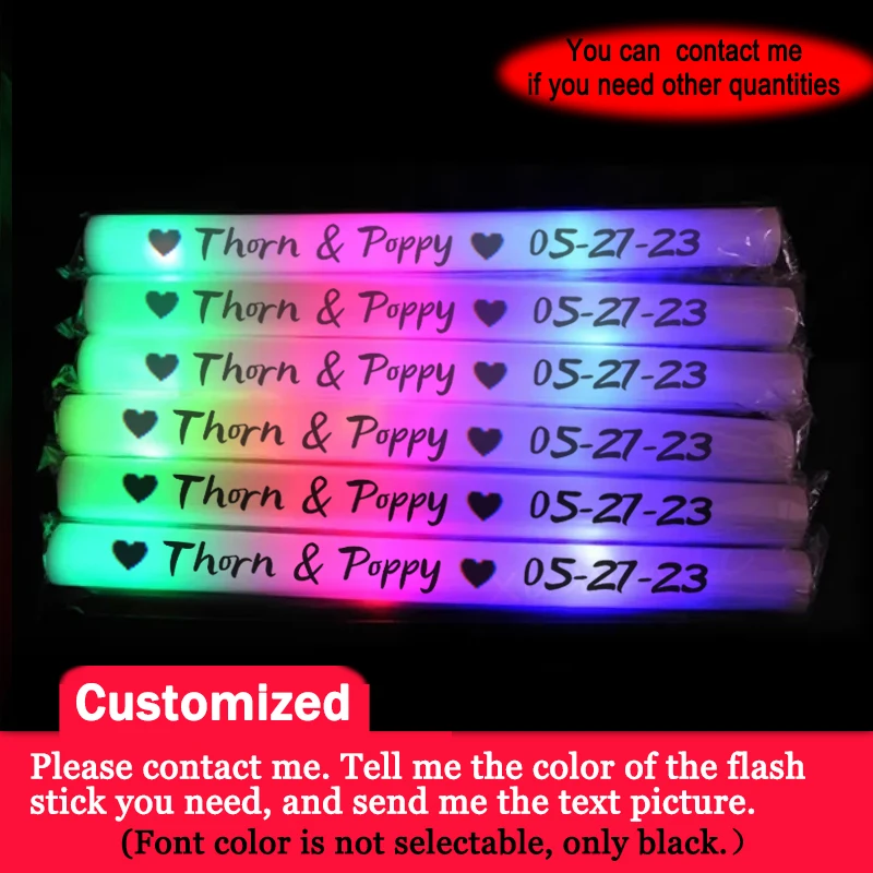 12/15/30/60Pcs RGB LED Glow Foam Stick Bulk Colorful LED Glow Sticks  Cheer Tube Dark Light Birthday Wedding Party Supplies