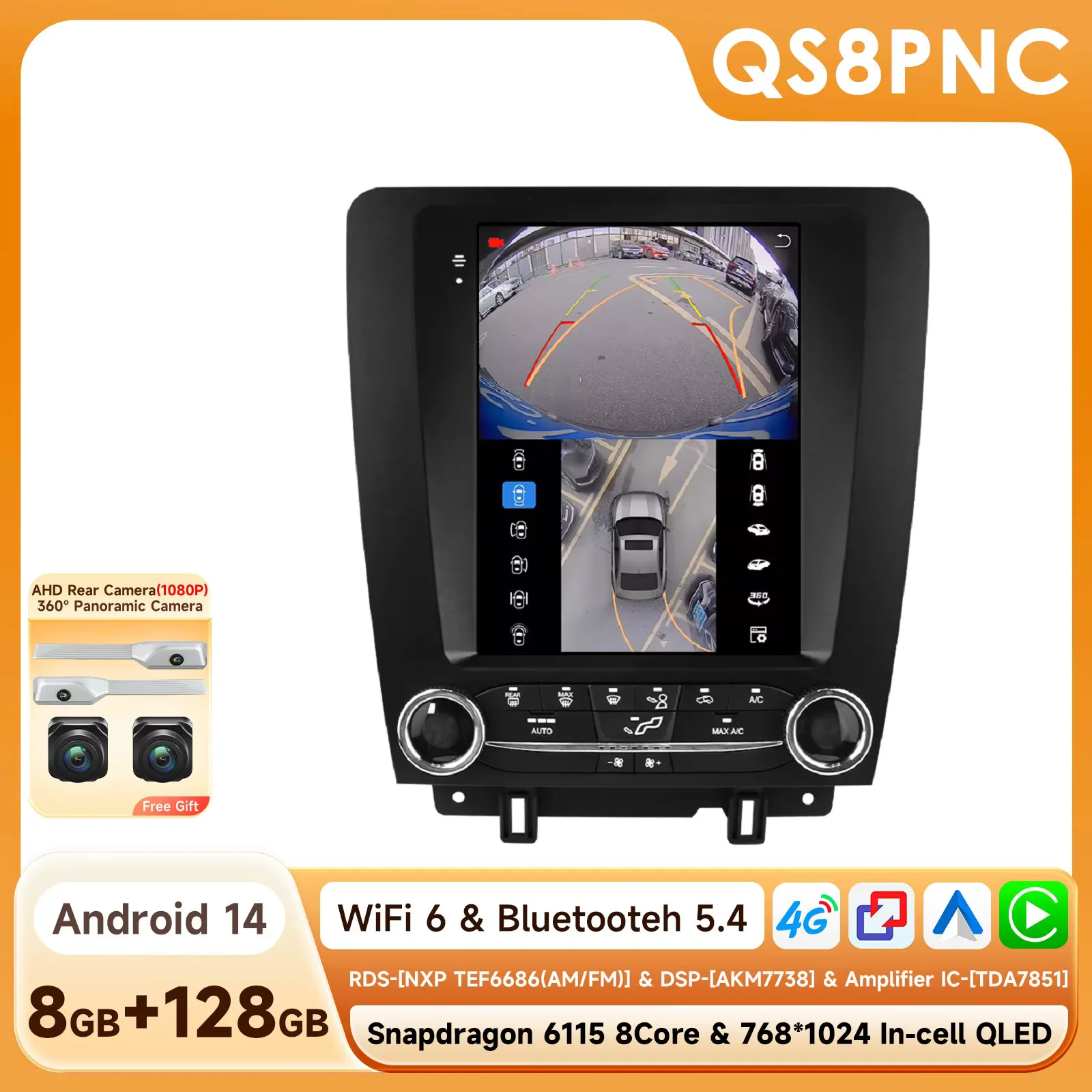 HIZPO 9.7'' 6115  Android Car Radio Multimedia Video Player For Ford Mustang 2010-2014  AutoRadio Carplay GPS 4G RDS QLED Screen