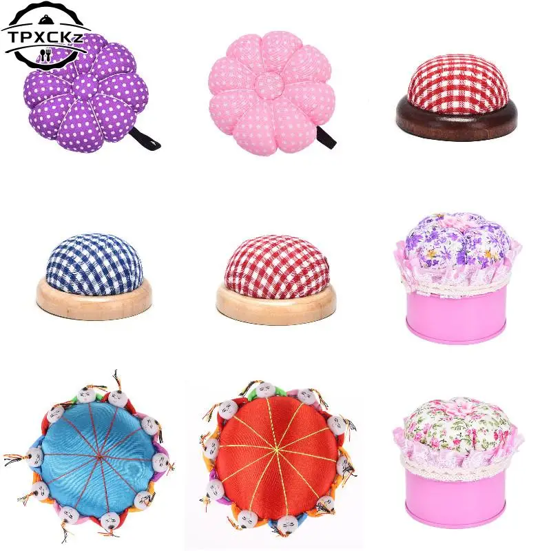 DIY Craft Sewing Supplies Pumpkin Ball Shaped Needle Pin Cushion Wrist Pincushion Wrist Strap Stitch Needlework Sewing Pin Mat