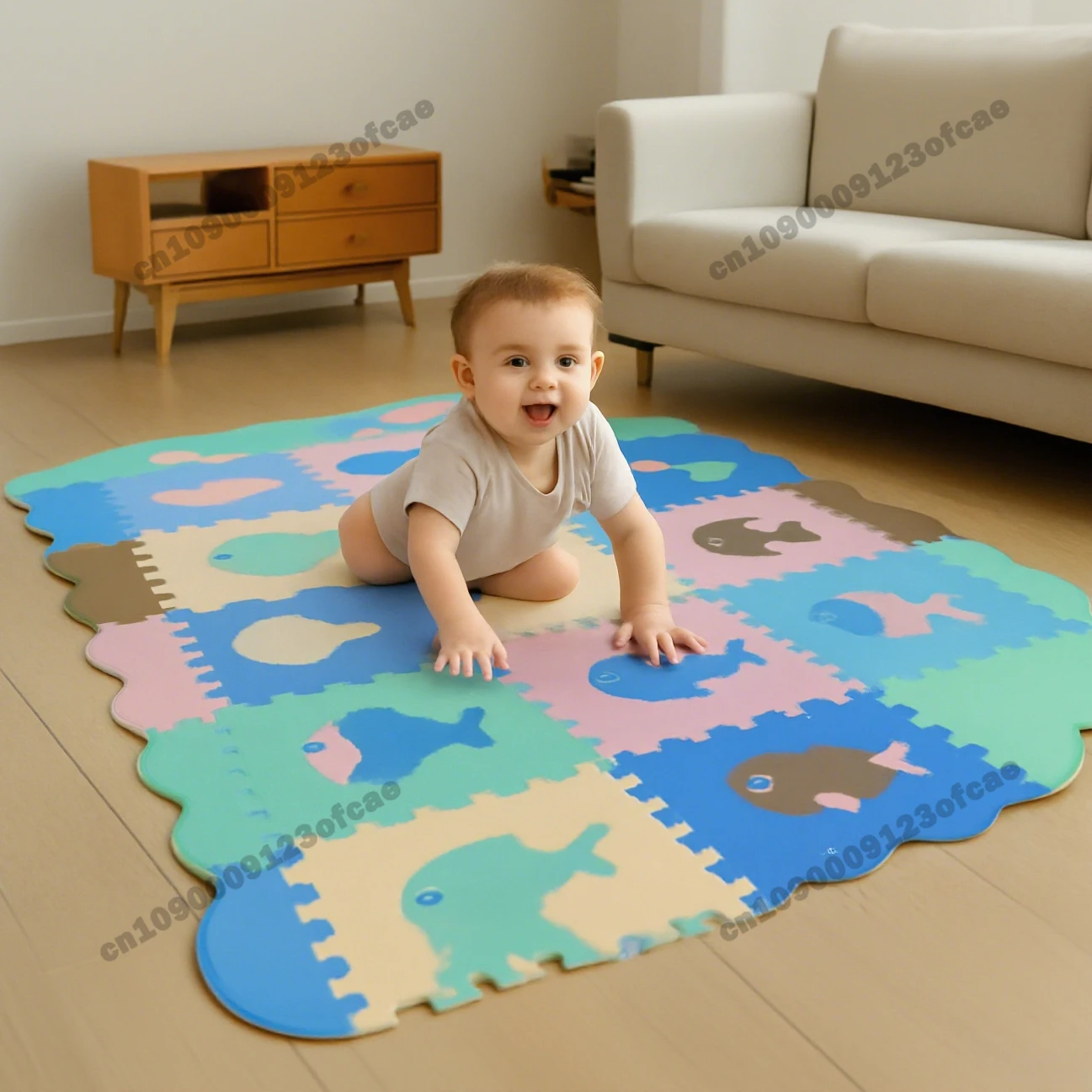 

Детский лоскутный коврик для ползания, детский развивающий ковер, нескользящий и противоскользящий игровой коврик, защищающий детский пол