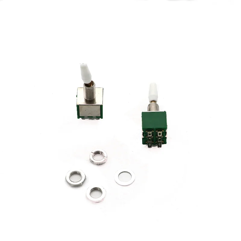 

2Pcs 6mm Green KNX2X2 6 Pin 2 position DPDT ON-ON Mini 6A125VAC Miniature Toggle Switch