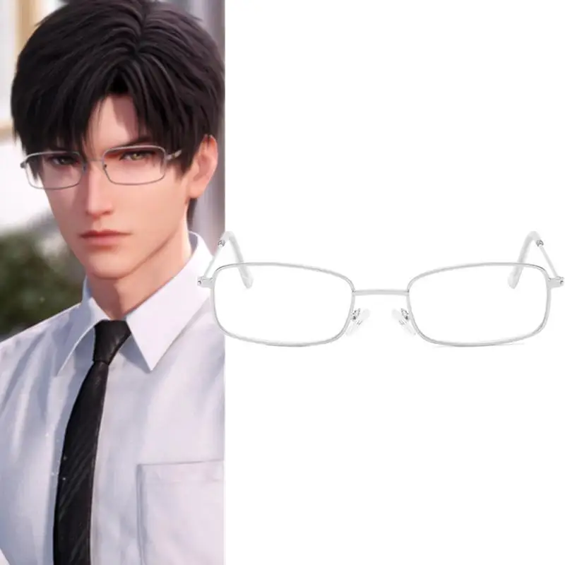 Anime Love and Deepspace Zayne Attack on Titan HangeZoe Cosplay Narrow Frame Non-prescription Glasses Halloween Xmas Accessories