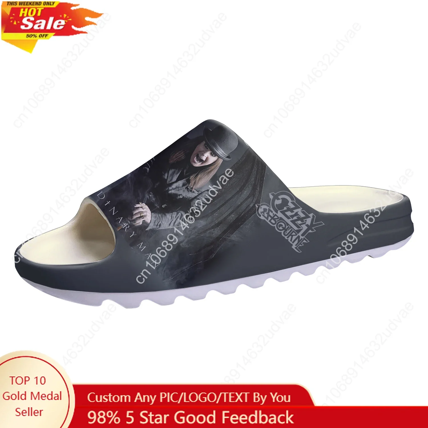 

Ozzy Osbourne Rock Singer Soft Sole Sllipers Mens Womens Teenager Home Sandals Step on Customize Bathroom Beach Slides Shoes