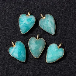 Faceted Heart Shape Amazonite Stone Pendant Natural Labradorite Quartzs Cute Charms For Jewelry Making Earrings Necklace DIY
