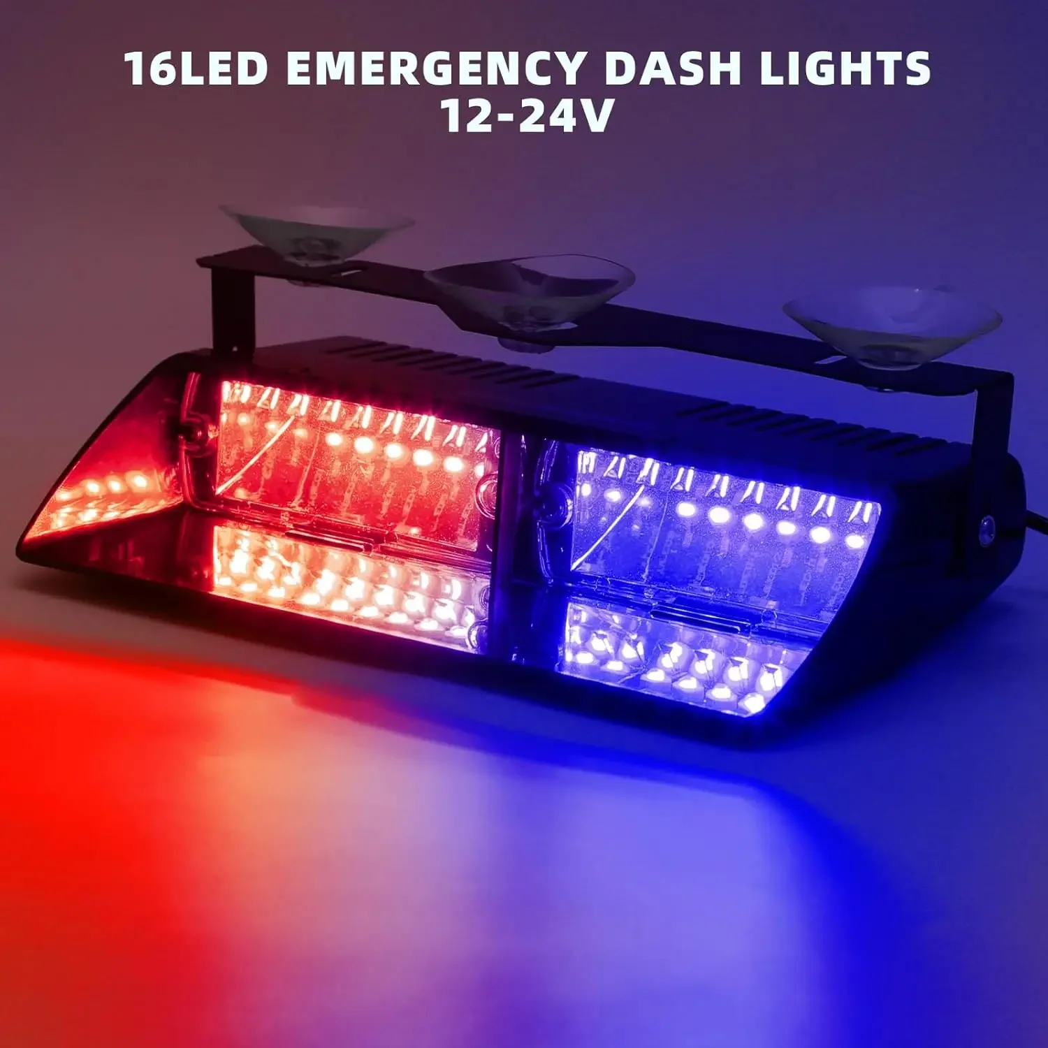 16LED Car Strobe Lamp 18 Model Red/Blue Signal Lamp Flash Dash Emergency Flashing Police Lights Windshield Warning Light 12V