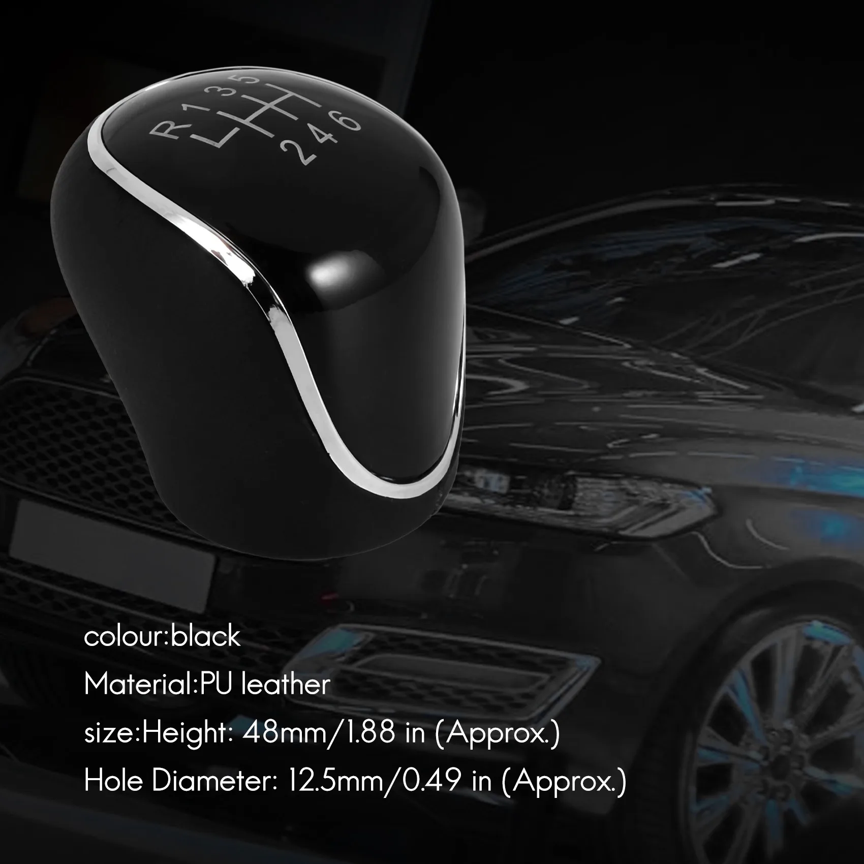 WF-6 Speed Car PU Leather Gear Shift Knob Shift Lever For Ford Mondeo IV S-MAX C-MAX Transit Focus MK3 MK4 Kuga