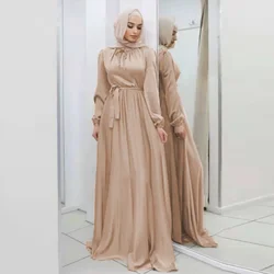 Hijab Satin Kleid Muslimische Mode Abaya Dubai Türkei Arabisch Afrikanische Lange Kleider für Frauen Islamische Modest Kleidung Kaftan Robe