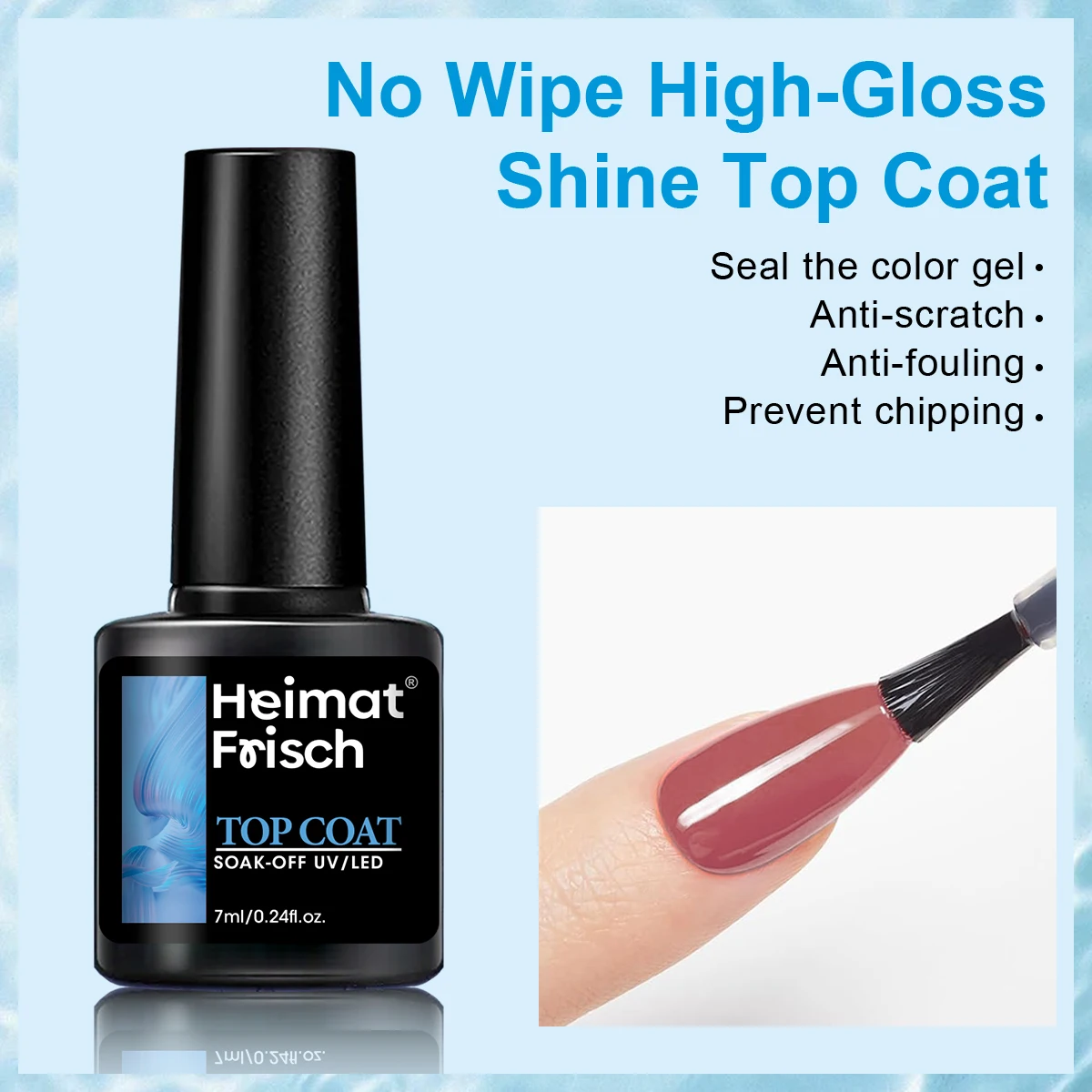 ハイマート フリッシュ 1/3 ボトル ベースジェル + トップジェル + マットトップジェル – 多機能ジェルネイルポリッシュ（ベースコートとトップコートを1つずつ付属）