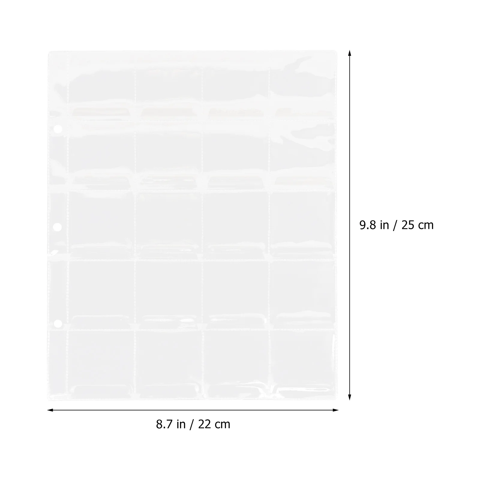 Carpeta de páginas para colección de monedas, fundas de plástico transparente, organizador de almacenamiento, suministros protectores de página, 4 Uds.