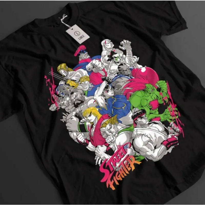Street Fighter Shirt Akuma Tshirt Chun Li T-Shirt Ken Top Fighting Anime Tee Men Clothing