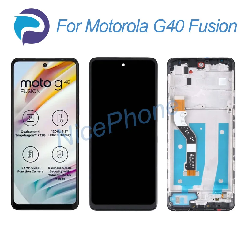 

ЖК-экран для Motorola G40 Fusion + сенсорный дигитайзер дисплей 2460*1080 PANV0001/5/9IN Moto G40 Fusion ЖК-экран дисплей