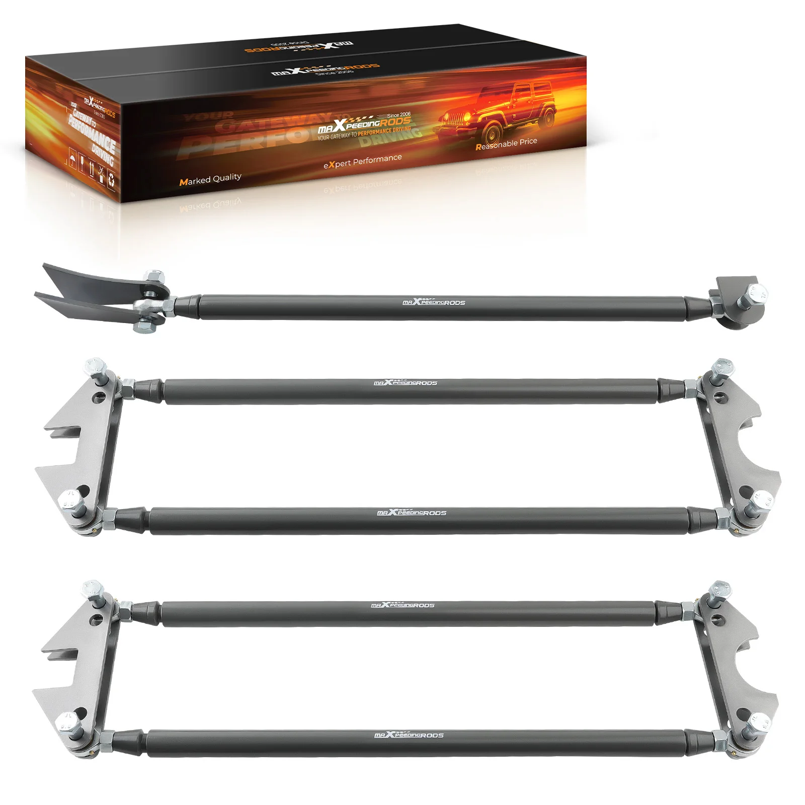 MaXpeedingrods Universal New Weld on Parallel 4 Link Suspension Kit for Hot Rod Rat Truck Car 24 Bars Classic Car Aira Ride