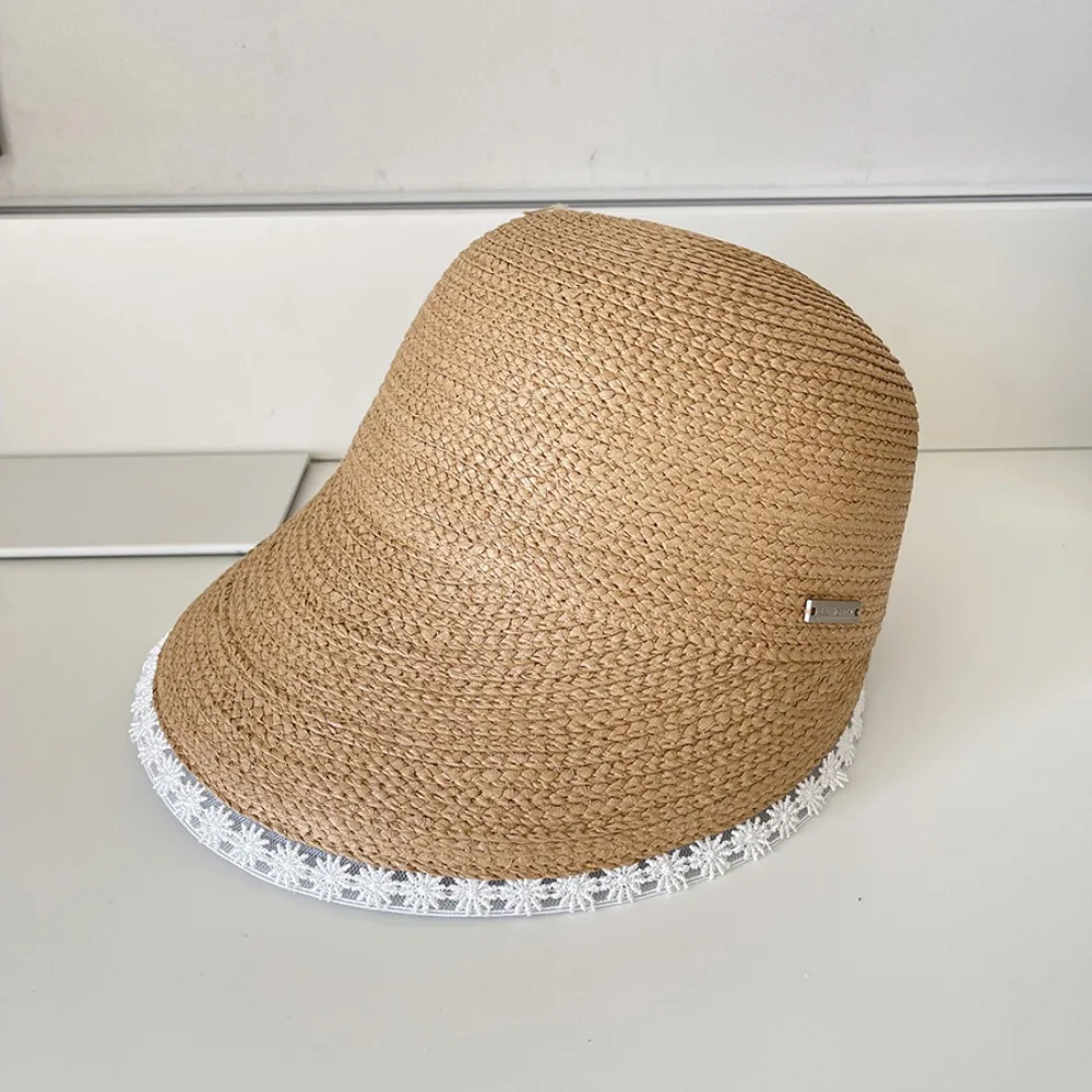 

Casual UV Protection Lace Straw Hat Daisy Weave Lafite Hat Flower Boho Sunscreen Hat Summer