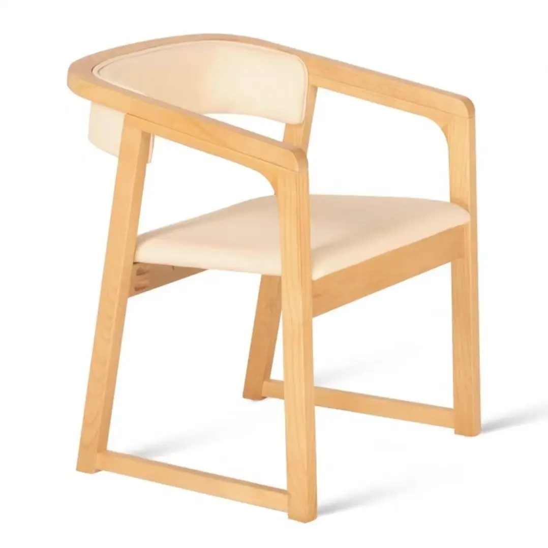 Solid wood chair Armchair Chinese simple armrest back chair tea modern dining chair home light luxury