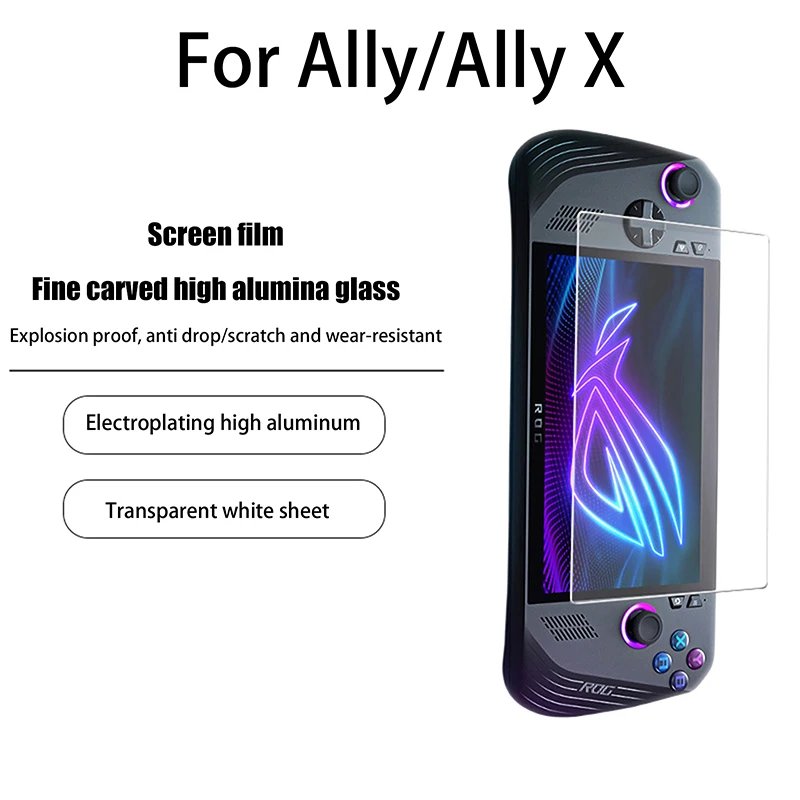 Kaca Tempered pelindung, 1 Set Aksesori DIY untuk Asus ROG Ally/Ally X Film pelindung layar Anti gores