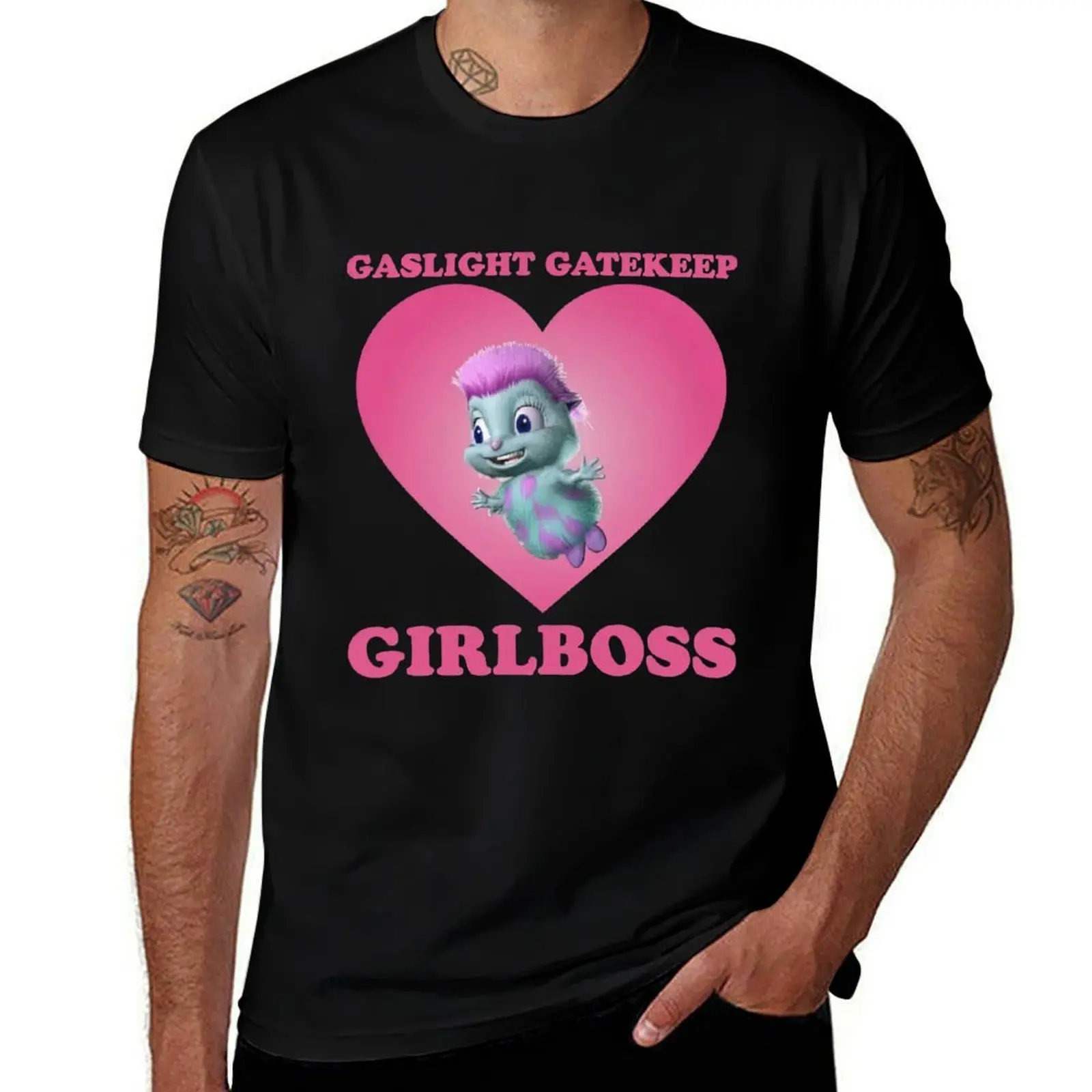 Gaslight Gatekeep Girlboss Bibble's Beliefs T-Shirt Basic Solid Color Short Sleeve Cotton Top T-Shirt