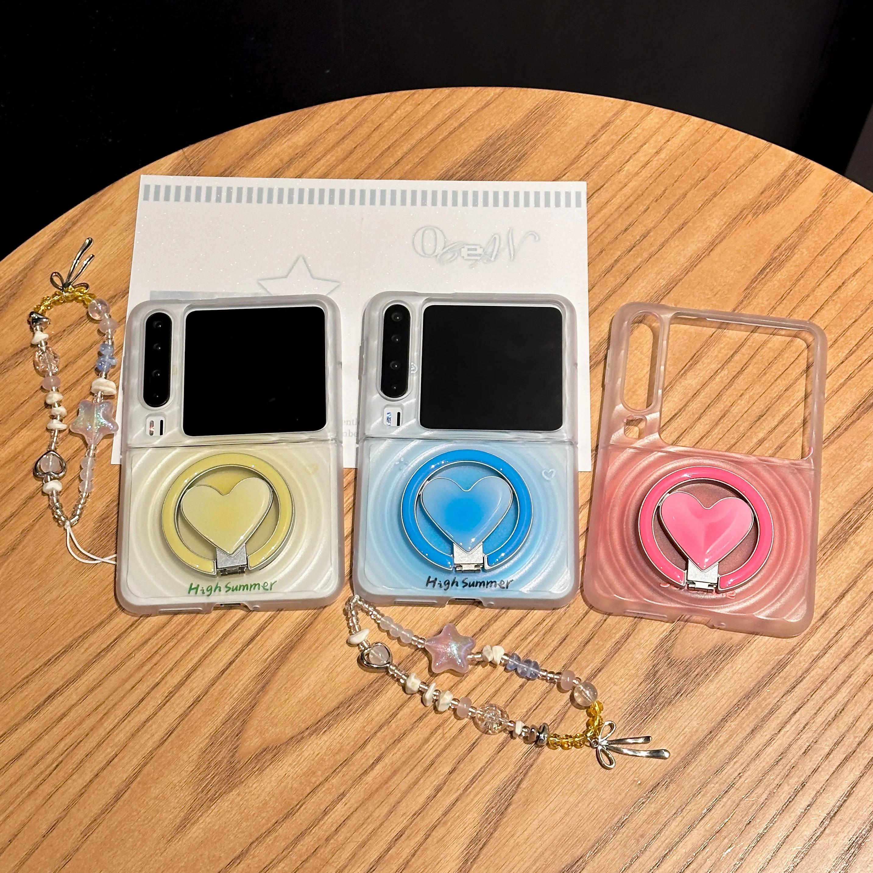 

Back Cover For Huawei Pura X Pocket 2 Case Colorful Love Magnetic Attraction Bracket Bracelet Chain Shockproof Phone Case