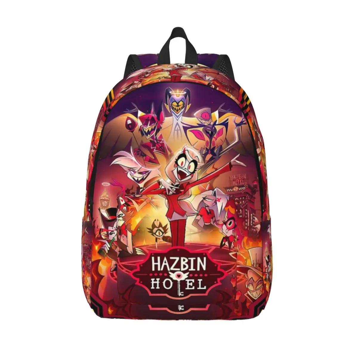 

Рюкзак для отелей Hazbin для мужчин и женщин, студенческий подростковый рабочий рюкзак, сумка через плечо для ноутбука, компьютера, легкая