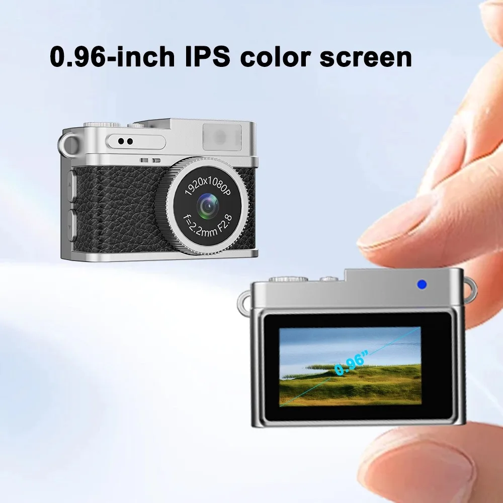 1080P كاميرا رقمية صغيرة جيب مسجل فيديو مع شاشة IPS 0.96 بوصة كاميرا محمولة ريترو للسفر التصوير اليومي #5
