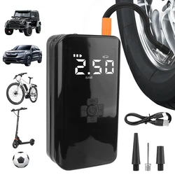 Car Electrical Air Pump LCD Display Inflator Compressor Mounted Motorcycle Bicycle Ball Wireless Tire Inflatable Pump Portable