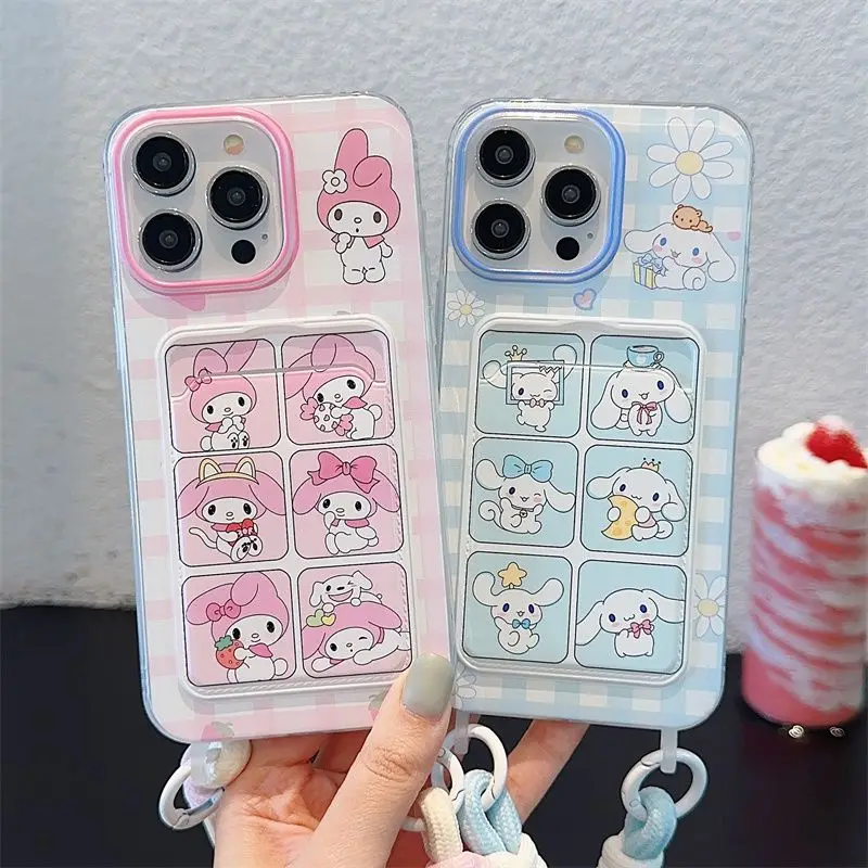 Cinnamoroll-funda de teléfono con correa de mano para Samsung Galaxy A16 A06 A55 A35 A25 A15 A54 A52 A14 A13 A24 A12 A03CORE A04E A05 suave