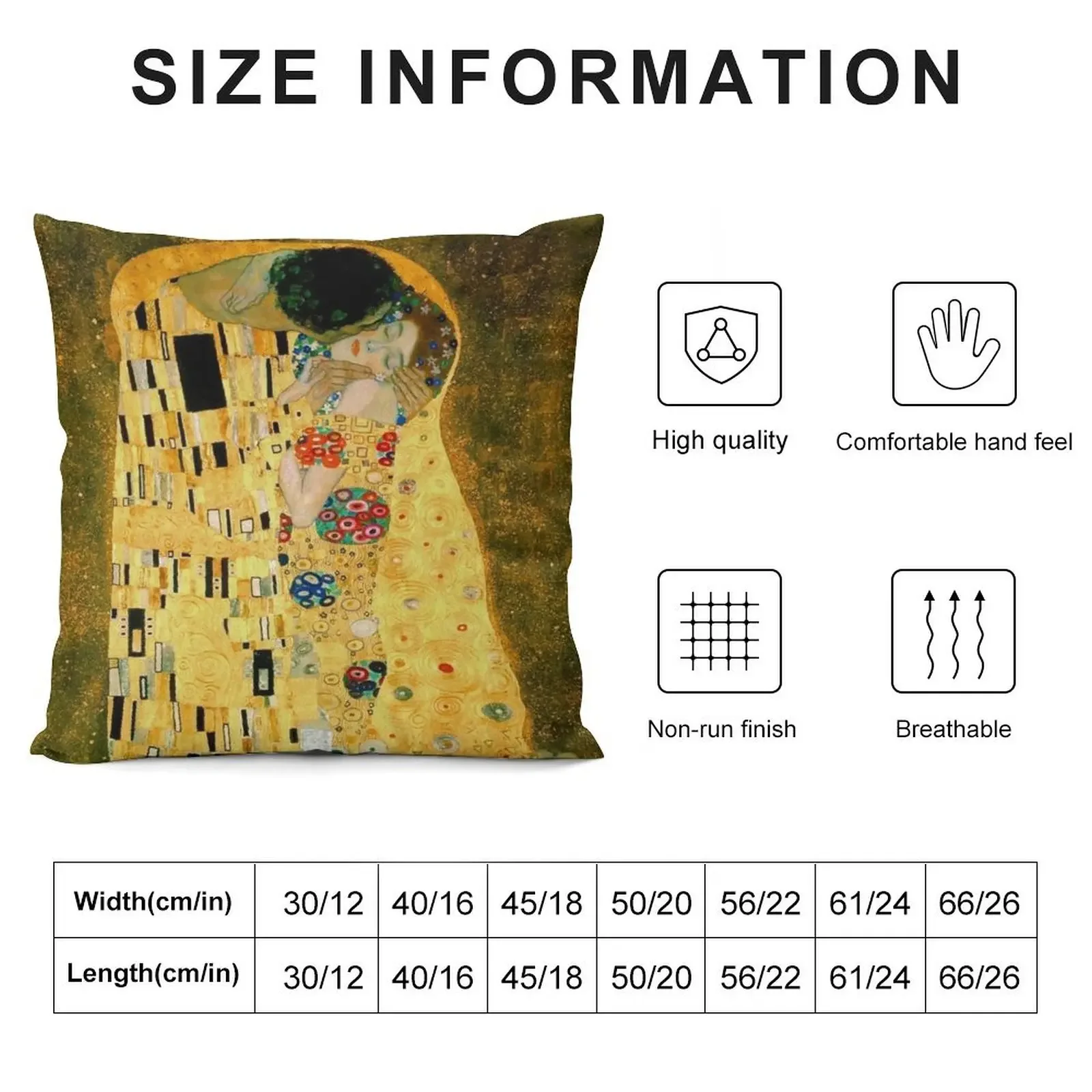 Klimt - The Kiss original painting Throw Pillow christmas supplies Sofa Pillow Cover pillow