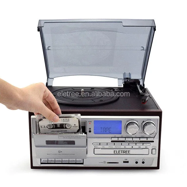 

3 Speed Reproductor Equipo De Sonido Cassette Y Toca Disco Recording Cd Lp Vinyl Record Player With Cassette Player