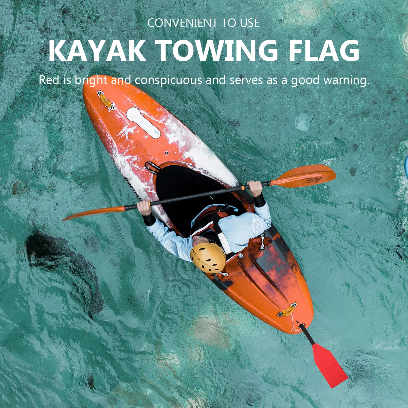 

Red Tail Safety Flag Portable Large Volume Waterproof Oxford Fabric for Kayak Canoe Travel Warning Boating Accessory