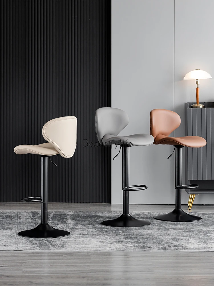 Moderne Minimalistische Barkruk Home Lifting Roterende Rugleuning Ijzeren Kunst