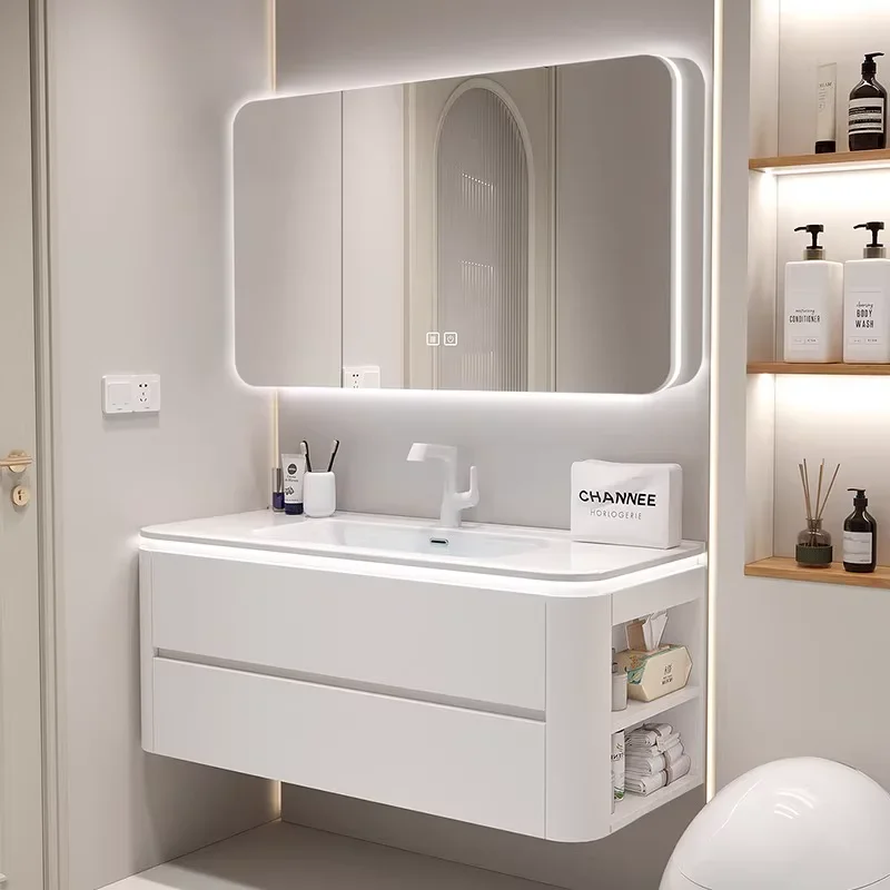 

Nordic Simple Mirror Cabinets White Organizer Hanging Storage Makeup Bedroom Mirror Cabinets Luxury Espejos Furniture Home