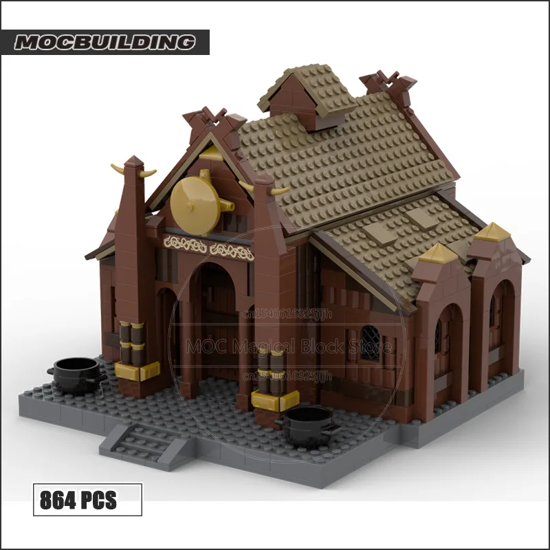 Die Golden Hall MOC Bausteine Die Ringe Film Architektur Modell Technologie Ziegel Pädagogische Sammlung Spielzeug Weihnachten Geschenke