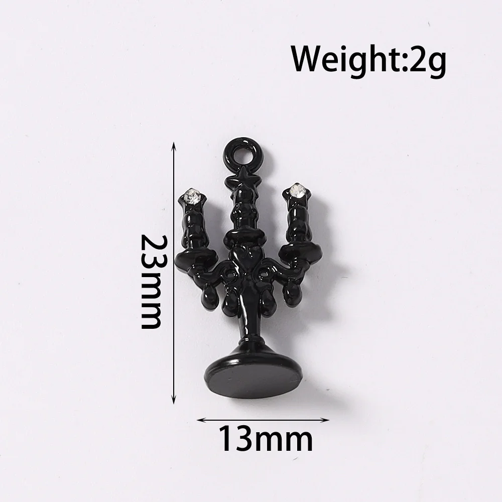Tusember 5 Stück 13x23mm Legierungs-Kerzenständer-Anhänger Menora-Anhänger für Schmuckherstellung Halsketten Ohrringe DIY Handgemachte Bastelarbeiten – Detail 1