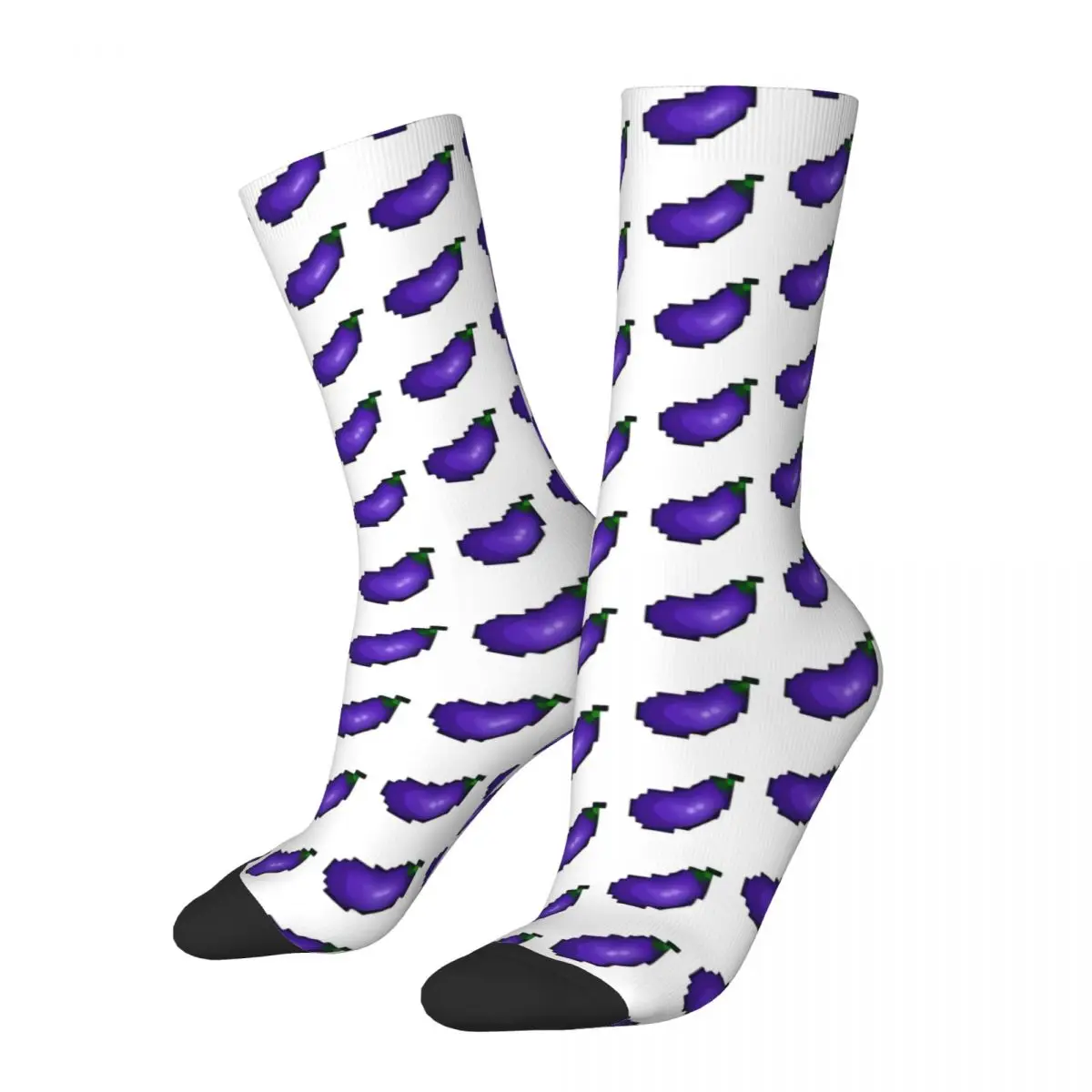 Chaussettes Aubergine de Compression en Elin pour Homme, Vintage, Qualité StarTristValley, Motif Crew, Nouveauté