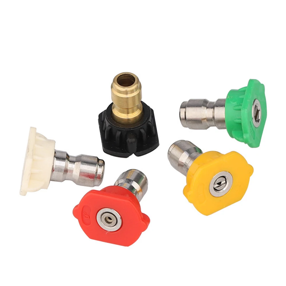 

SPTA 5 шт. насадки-распылители для мойки высокого давления, несколько градусов, быстроразъемное соединение 1/4 дюйма (2,5 галлонов в минуту) для автомойки в саду