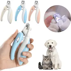 Profissional Pet Nail Clippers com luz LED, Animais Paw Nail Trimmer para cães e gatos, Garra Tesoura, Grooming Scissors